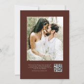 Invitation Minimaliste Eggplant QR Code Photo Mariage Invita (Dos)