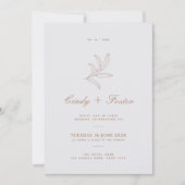 Invitation Minimaliste Elegant Eucalyptus Line Mariage (Devant)