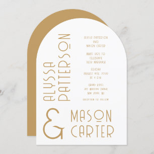 Invitation Minimaliste Elegant Gold Mariage moderne