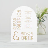 Invitation Minimaliste Elegant Gold Mariage moderne (Debout devant)