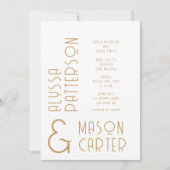Invitation Minimaliste Elegant Gold Mariage photo moderne (Devant)