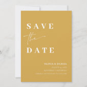 Invitation Minimaliste Elegant Mustard Photo Enregistrer la d (Devant)