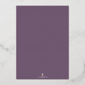 Invitation minimaliste Elegant Purple Mariage Foil (Verso)