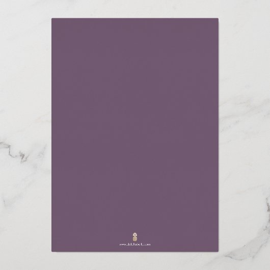 Invitation minimaliste Elegant Purple Mariage Foil (Verso)
