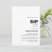 Invitation minimaliste élégant Sip et voir (Debout devant)