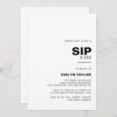 Invitation minimaliste élégant Sip et voir (Devant / Derrière)
