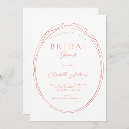 Invitation minimaliste élégante (Devant / Derrière)