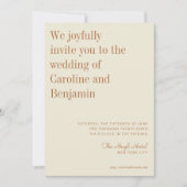 Invitation Minimaliste Élégante Crème rouille Dusty Mariage m (Devant)