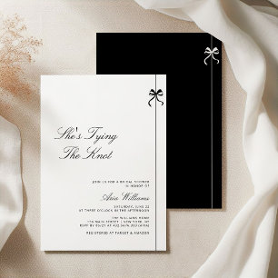 Invitation Minimaliste Elle Noue Le Nœud Papillon Enterrement