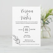 Invitation minimaliste en espagnol (Debout devant)