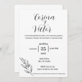 Invitation minimaliste en espagnol (Devant / Derrière)