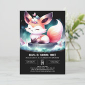 Invitation Minimaliste Enchanted Fox Anniversaire numérique (Debout devant)