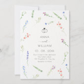 Invitation Minimaliste esthétique fleurs tombantes (Devant)