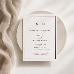 Invitation Minimaliste et Chic Brunch de l'après-mariage Bo