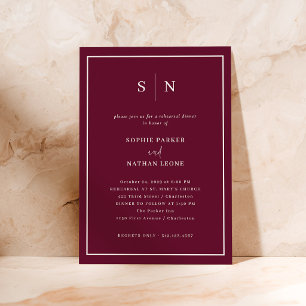 Invitation Minimaliste et Chic Dîner de Répétition Rouge Bo