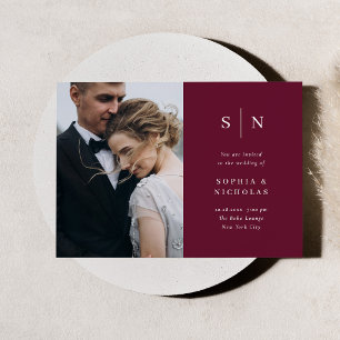 Invitation Minimaliste et Chic Mariage Photo Bordeaux