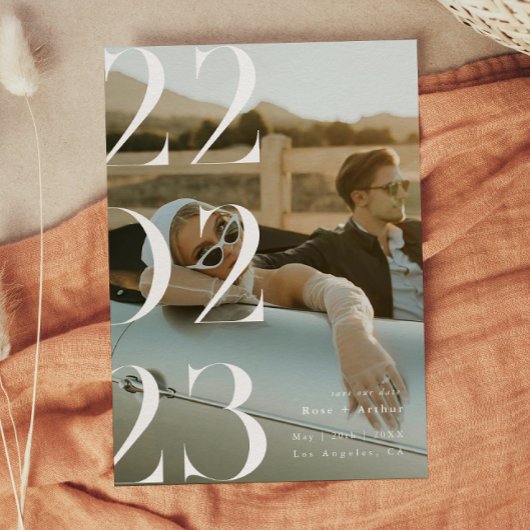 Invitation Minimaliste et chic, noir et blanc, Save the date