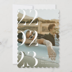 Invitation Minimaliste et chic noir et blanc Save the date
