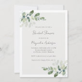 Invitation minimaliste Eucalyptus nuptiale douche (Devant)