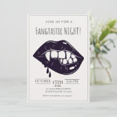 Invitation minimaliste Fangtastic Halloween Party (Debout devant)