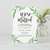 Invitation Minimaliste Feuilles Vertes sur Fond Blanc | Nous (Debout devant)