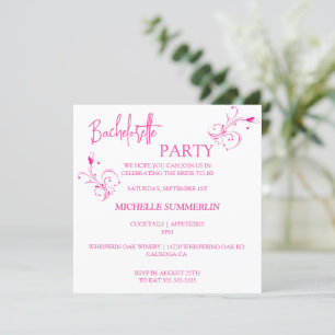 Invitation minimaliste FloraL Bachelorette Party