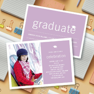 Invitation Minimaliste Graduate Photo Simple Graduate Party