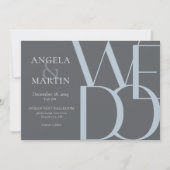 Invitation Minimaliste Gris Dusty Bleu (Devant)