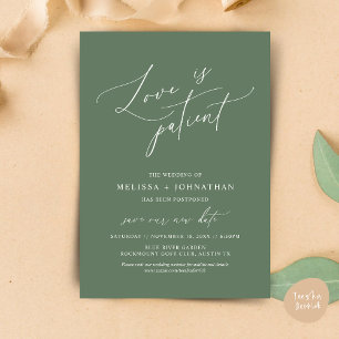 Invitation Minimaliste, l'amour est patient, modifier la cart