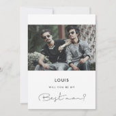 Invitation minimaliste manuscrit Serez-vous mon meilleur homm (Devant)