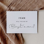 Invitation Minimaliste manuscrit Serez-vous mon meilleur homm<br><div class="desc">Choisissez une calligraphie minimaliste pour votre papeterie mariage. Moderne et étonnant,  il conviendra à tous vos besoins. Facile à personnaliser,  vous modifiez la couleur du texte ou l'arrière - plan comme vous le souhaitez.</div>