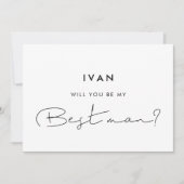 Invitation Minimaliste manuscrit Serez-vous mon meilleur homm (Devant)