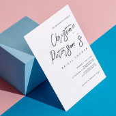 Invitation minimaliste manuscrite de douche nuptia