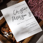 Invitation minimaliste manuscrite de douche nuptia