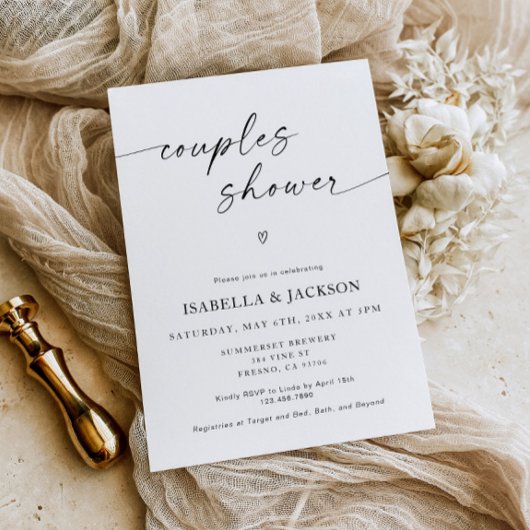 Invitation minimaliste Mariage Couples Douche