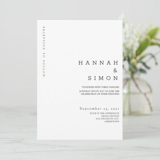 Invitation minimaliste Mariage de automne moderne (Debout devant)