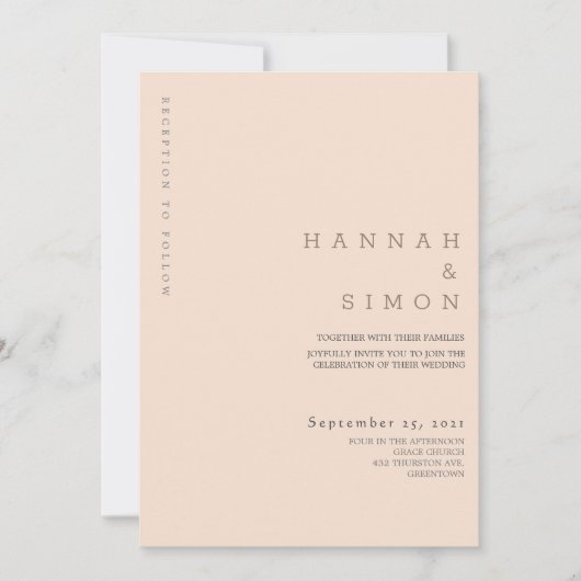 Invitation minimaliste Mariage de automne moderne (Devant)