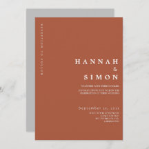 Invitation minimaliste Mariage de automne moderne