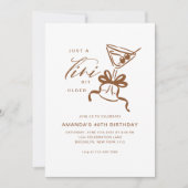 Invitation Minimaliste Martini Chic Anniversaire Brun (Devant)