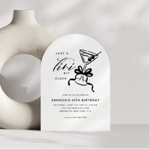 Invitation Minimaliste Martini Chic Anniversaire Noir Blanc A
