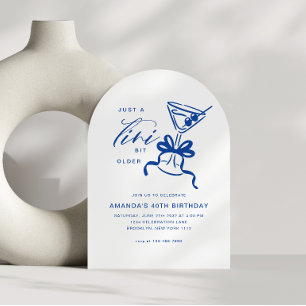 Invitation Minimaliste Martini Chic Arc Bleu Anniversaire