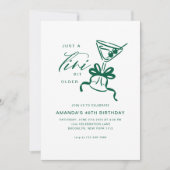 Invitation Minimaliste Martini Chic Vert Anniversaire (Devant)