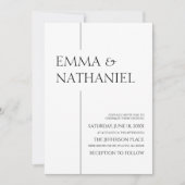 Invitation Minimaliste minimaliste noir blanc Mariage simple (Devant)