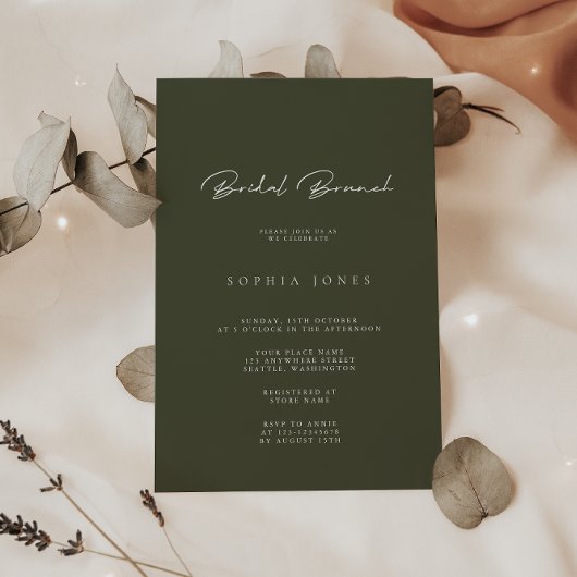 Invitation minimaliste minimaliste simple à Brunch