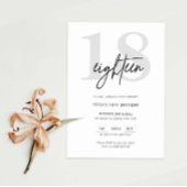 Invitation minimaliste moderne 18e anniversaire de