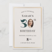 Invitation minimaliste moderne 30e anniversaire (Devant)