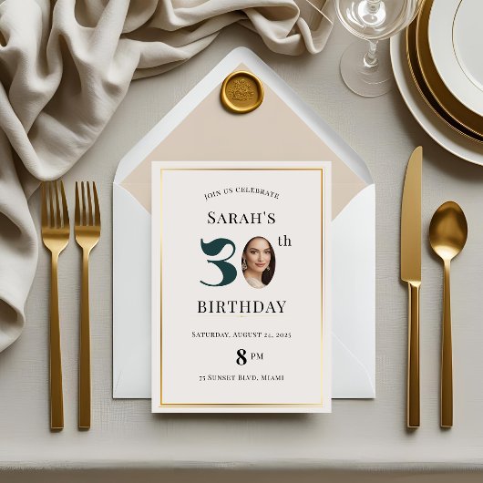 Invitation minimaliste moderne 30e anniversaire