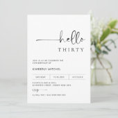 Invitation minimaliste moderne 30e anniversaire de (Debout devant)