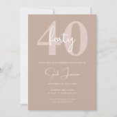 Invitation minimaliste moderne 40e anniversaire de (Devant)