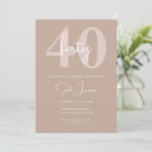 Invitation minimaliste moderne 40e anniversaire de (Debout devant)